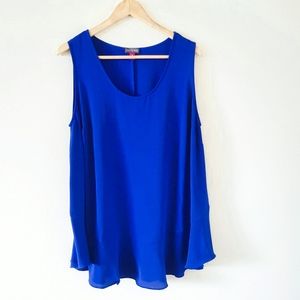Vince Camuto Blue Chiffon Sleveless Blouse Top